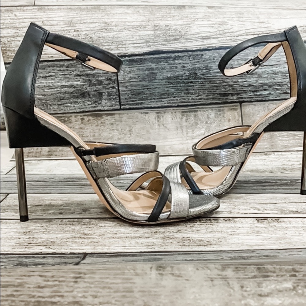 BCBG MAXAZRIA silver and black